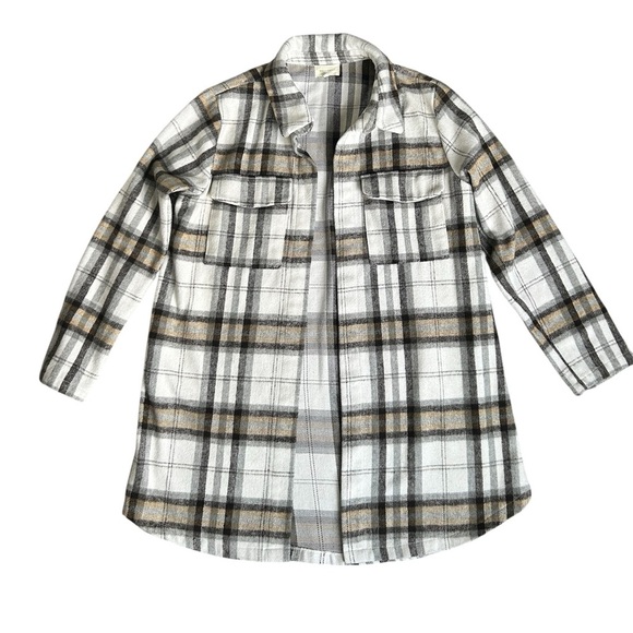 Melloday Women’s Fall Long Line Plaid Shacket Size XL - Picture 4 of 9